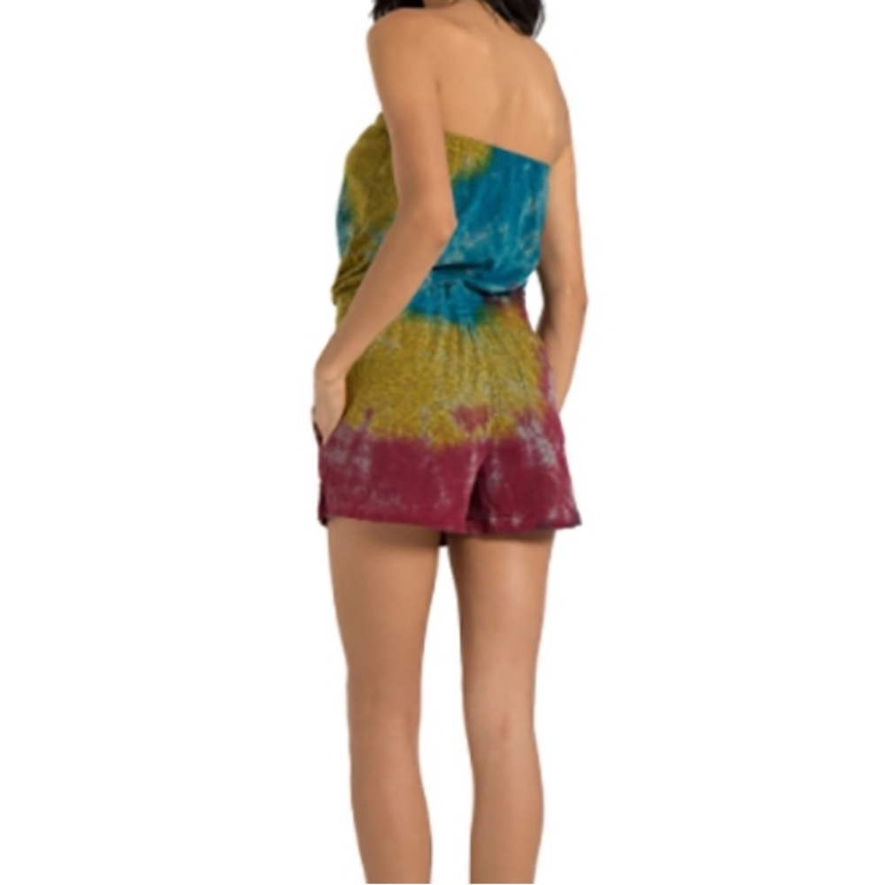 PHILANTROPHY Plum Strapless Multi Tie Dye Romper - Picture 4 of 10